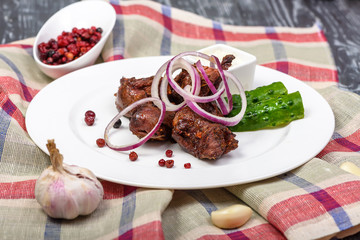 grilled lamb with cranberries and fresh vegetables