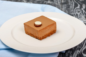 dessert cake with chocolate mousse