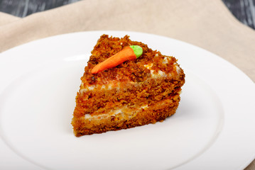 dessert biscuit cake with carrots and nuts