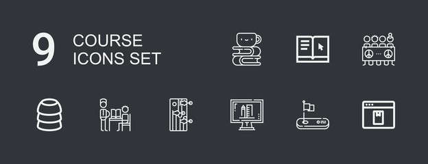 Editable 9 course icons for web and mobile