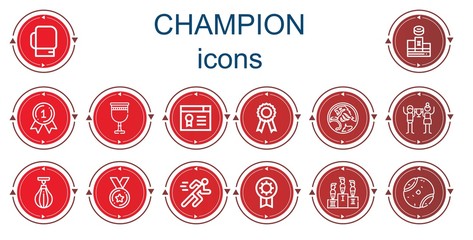 Editable 14 champion icons for web and mobile