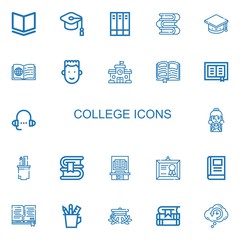 Editable 22 college icons for web and mobile