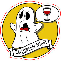 Vector scary ghost need vine