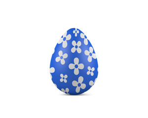 easter egg - blue and flowers