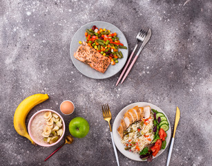 Healthy balanced menu for day