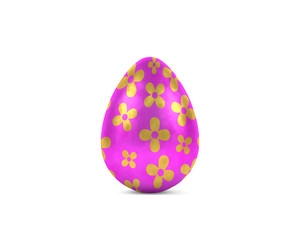 easter egg - pink and golden flowers