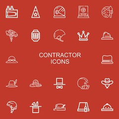 Editable 22 contractor icons for web and mobile