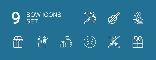 Editable 9 bow icons for web and mobile