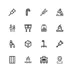 Editable 16 cane icons for web and mobile