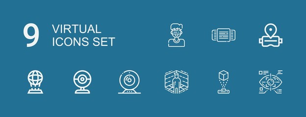 Editable 9 virtual icons for web and mobile
