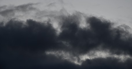 Winter evening dark clouds over Berlin and Brandenburg on February 19, 2020, Germany