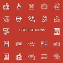 Editable 22 college icons for web and mobile