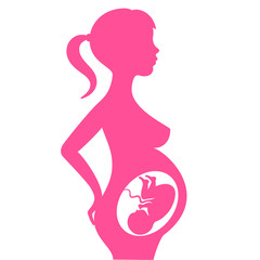 Pregnant woman vector icon
