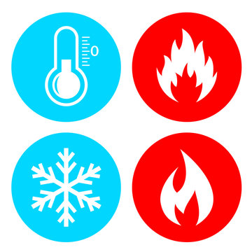 Hod And Cold Vector Icon Set