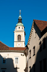 Fototapeta na wymiar Cathedral of St Nicholas, Old town, Ljubljana, Slovenia