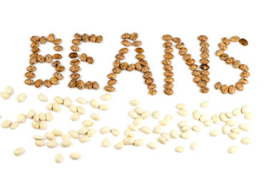 Bohnen mit dem Schriftzug Beans gebildet