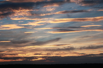 beautiful sunset picturesque from the clouds