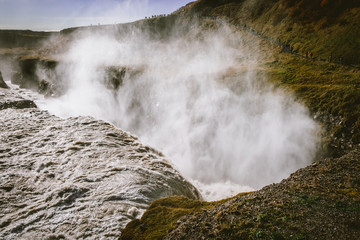 Wild Gullfoss Waterfall on Iceland