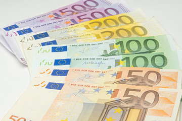 500, 200, 100, 50 euro banknotes. European Union currency
