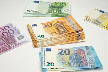 500, 200, 100, 50 euro banknotes. European Union currency