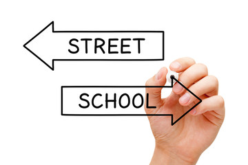 School Or Street Out-of-school Concept