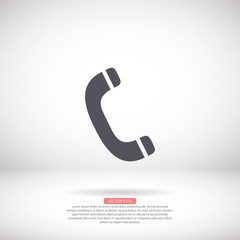 Vintage phone vector icon , lorem ipsum Flat design
