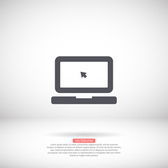 Laptop vector icon , lorem ipsum Flat design
