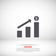 Chart vector icon , lorem ipsum Flat design
