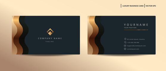 Luxury design business card with gold style minimalist template