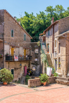 Scenic sight in the village of Vallerano, Province of Viterbo, Lazio, Italy.