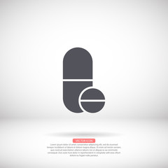 Pills vector icon , lorem ipsum Flat design