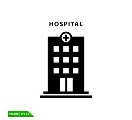 Hospital icon vector logo design template