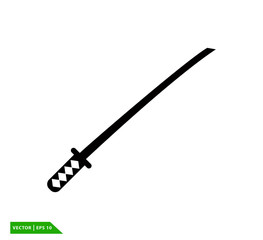 Katana icon vector logo design template