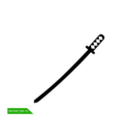 Katana icon vector logo design template