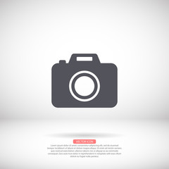 Camera vector icon , lorem ipsum Flat design