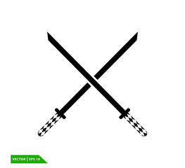 Katana icon vector logo design template