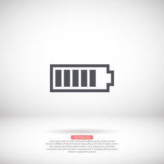 Battery vector icon , lorem ipsum Flat design