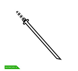 Katana icon vector logo design template