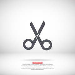 Scissors vector icon , lorem ipsum Flat design