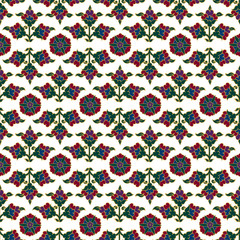 seamless floral pattern with traditional Turkish motifs