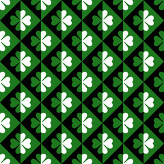 Seamless pattern with icon clover in rhombuses. Background for St. Patricks Day. - 324365719