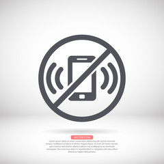 A ban on the phone vector icon , lorem ipsum Flat design
