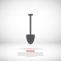 Shovel vector icon , lorem ipsum Flat design