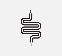Obraz premium Intestine icon vector logo design template