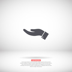 hand vector icon , lorem ipsum Flat design