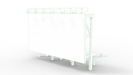 3d illustration of big banner for advertisement 