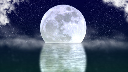 moon reflected in the ocean