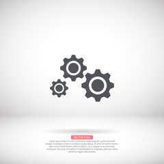 Man and cog vector icon , lorem ipsum Flat design