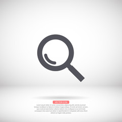 Magnifier with a man vector icon , lorem ipsum Flat design