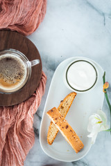 Biscotti and Espresso Coffee Breakfast